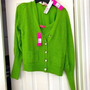 Sweater set, Lilly, size L, cardigan and sleeveless insert.
